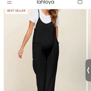 Lahloya Maternity Oversized Jumsuit in black, small